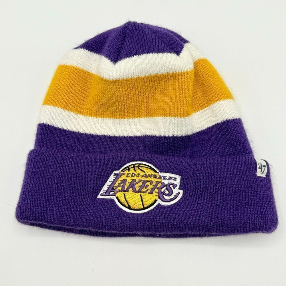 ‘47 Brand Los Angeles Lakers Purple Yellow Beanie OSFM